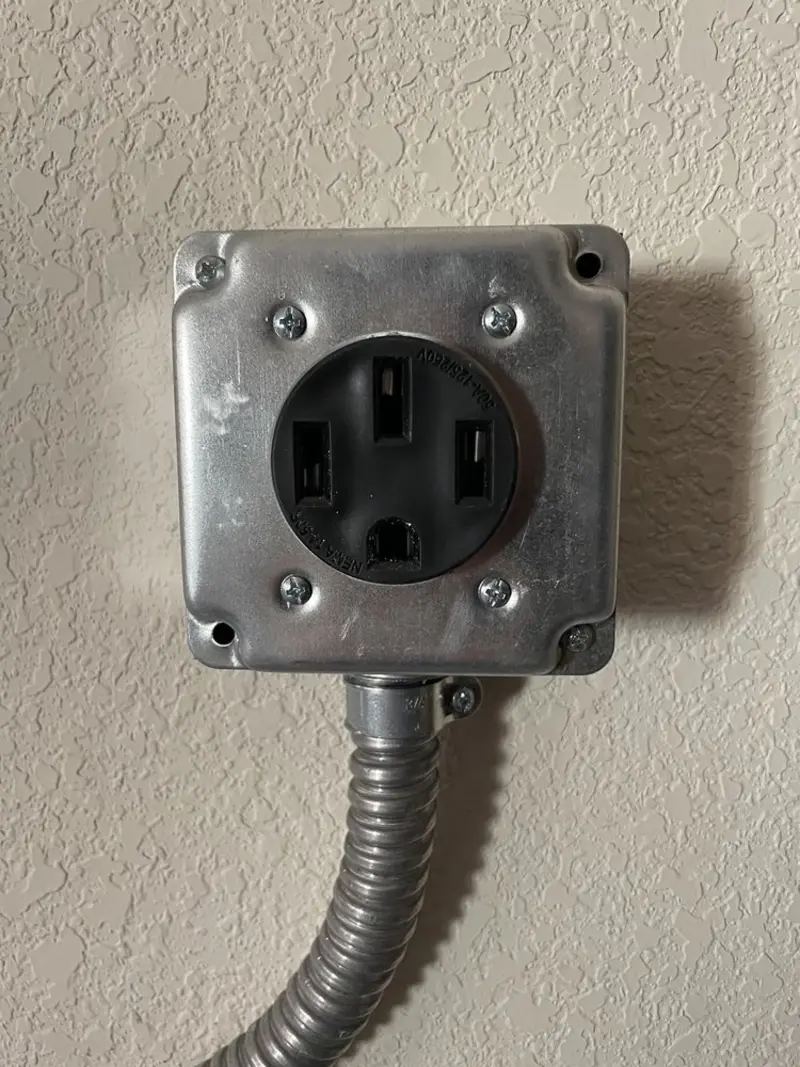 NEMA 14-50 outlet installed for Electrical Panel Upgrade in Kaser